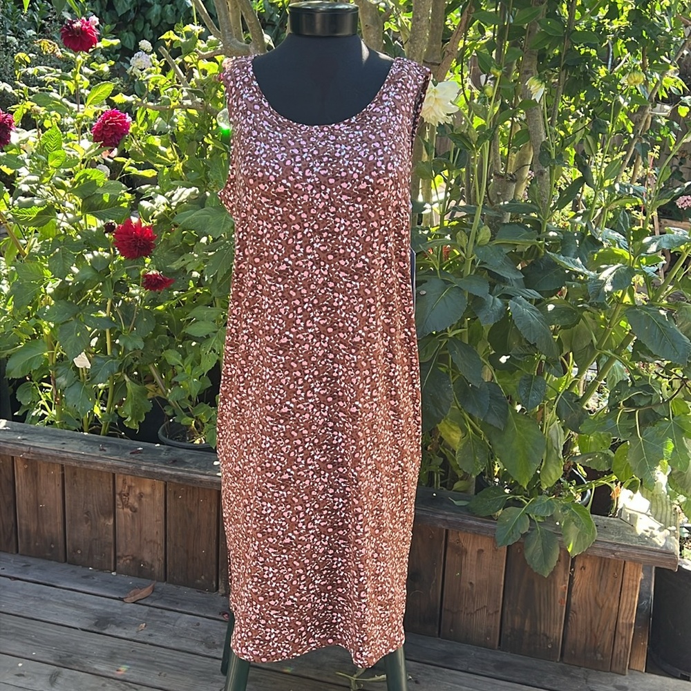 Sleeveless Dress Muk Luks Cloud Knit Sz XL Super Soft Comfy Dress Leopard Print